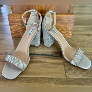 Steve Madden CARRSON RHINESTONES Silver Bright Women’s 12 Hoco Prom Party